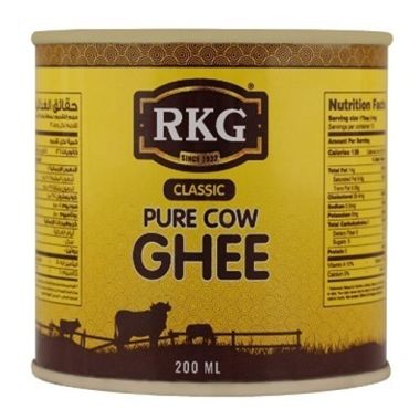 RKG Classic Pure Cow Ghee Tin 200 Ml, 60 Pieces Per Carton